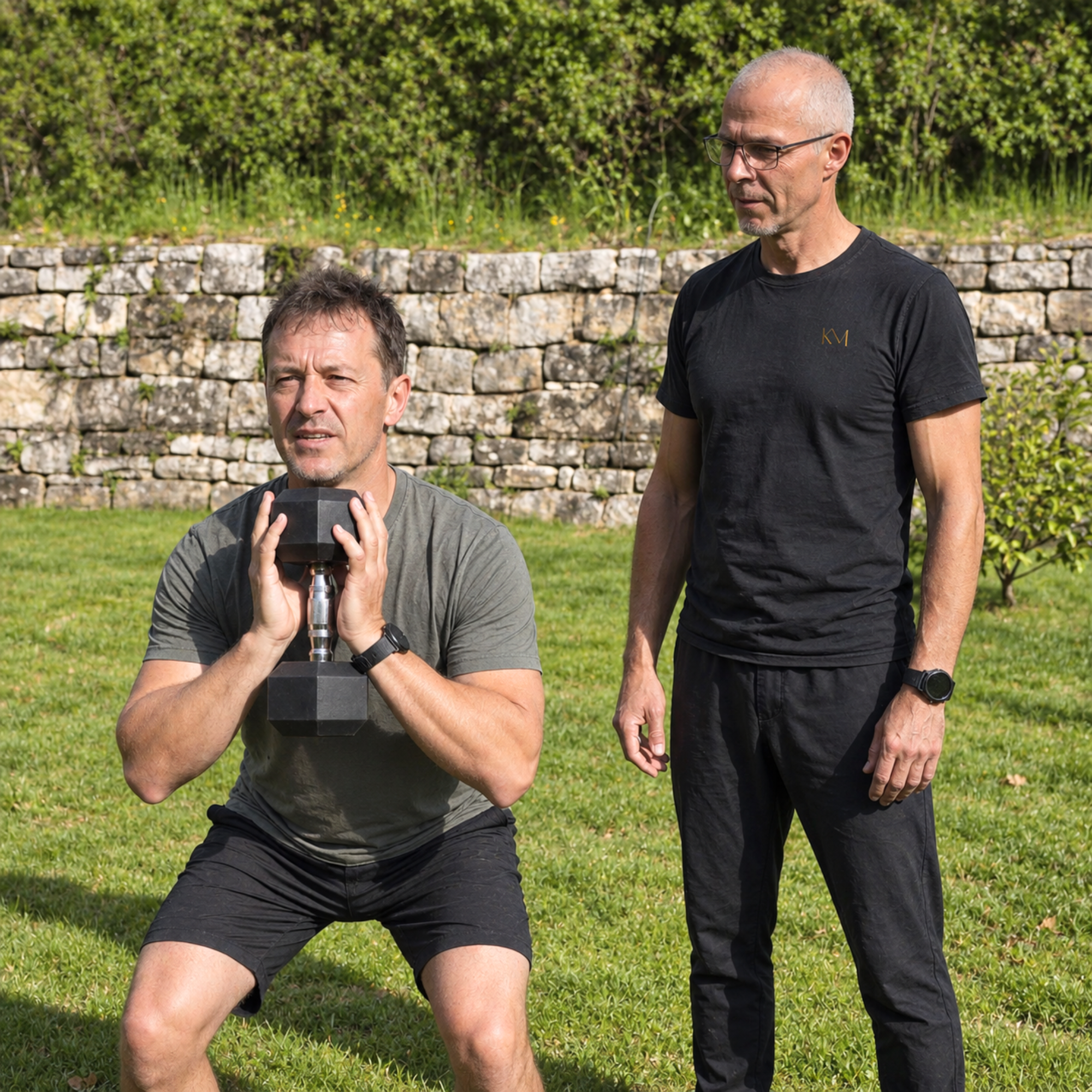 personal-training-outdoor Personal Training beim Kniebeugen im The Foundation Coaching-Programm